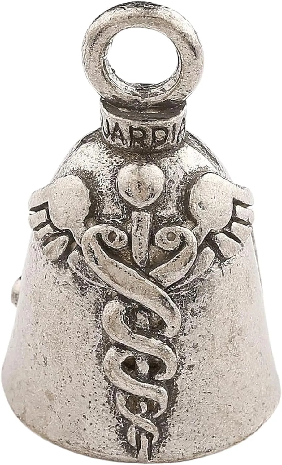 Guardian Bell Profession Good Luck Bell w/Keyring & Black Velvet Bag | Motorcycle Bell | Lead-Free Pewter | Made in USA
