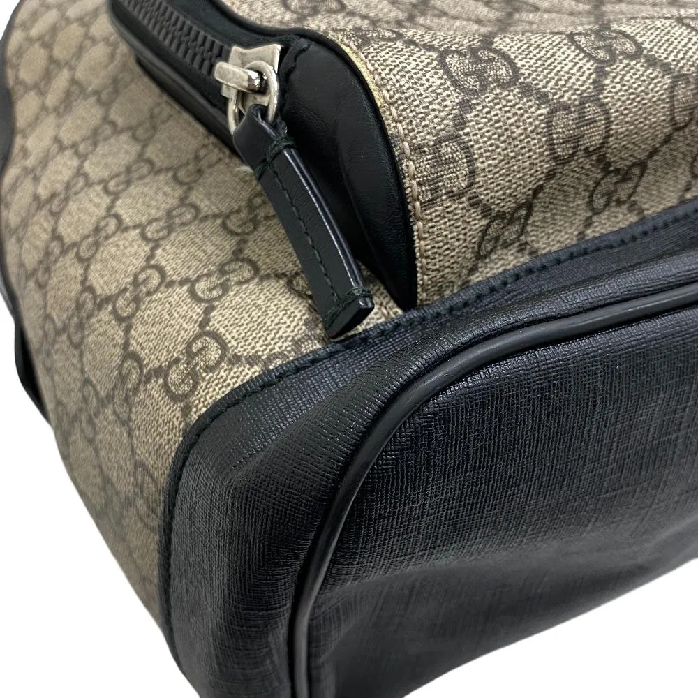 GUCCI Backpack 406370 leather beige GG Supreme Women Used