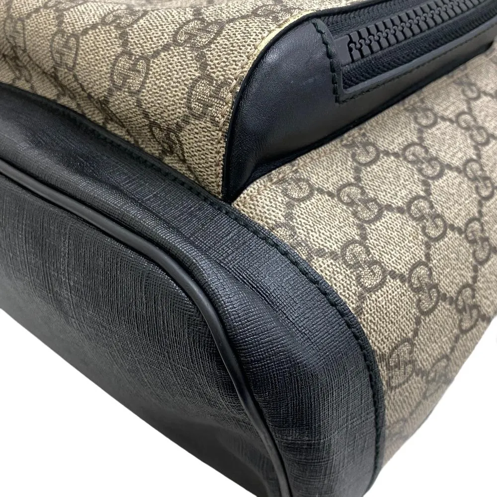 GUCCI Backpack 406370 leather beige GG Supreme Women Used