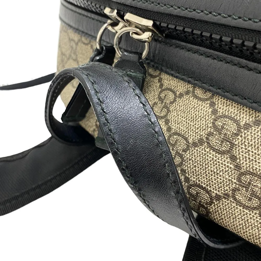 GUCCI Backpack 406370 leather beige GG Supreme Women Used