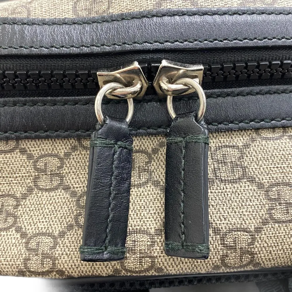 GUCCI Backpack 406370 leather beige GG Supreme Women Used