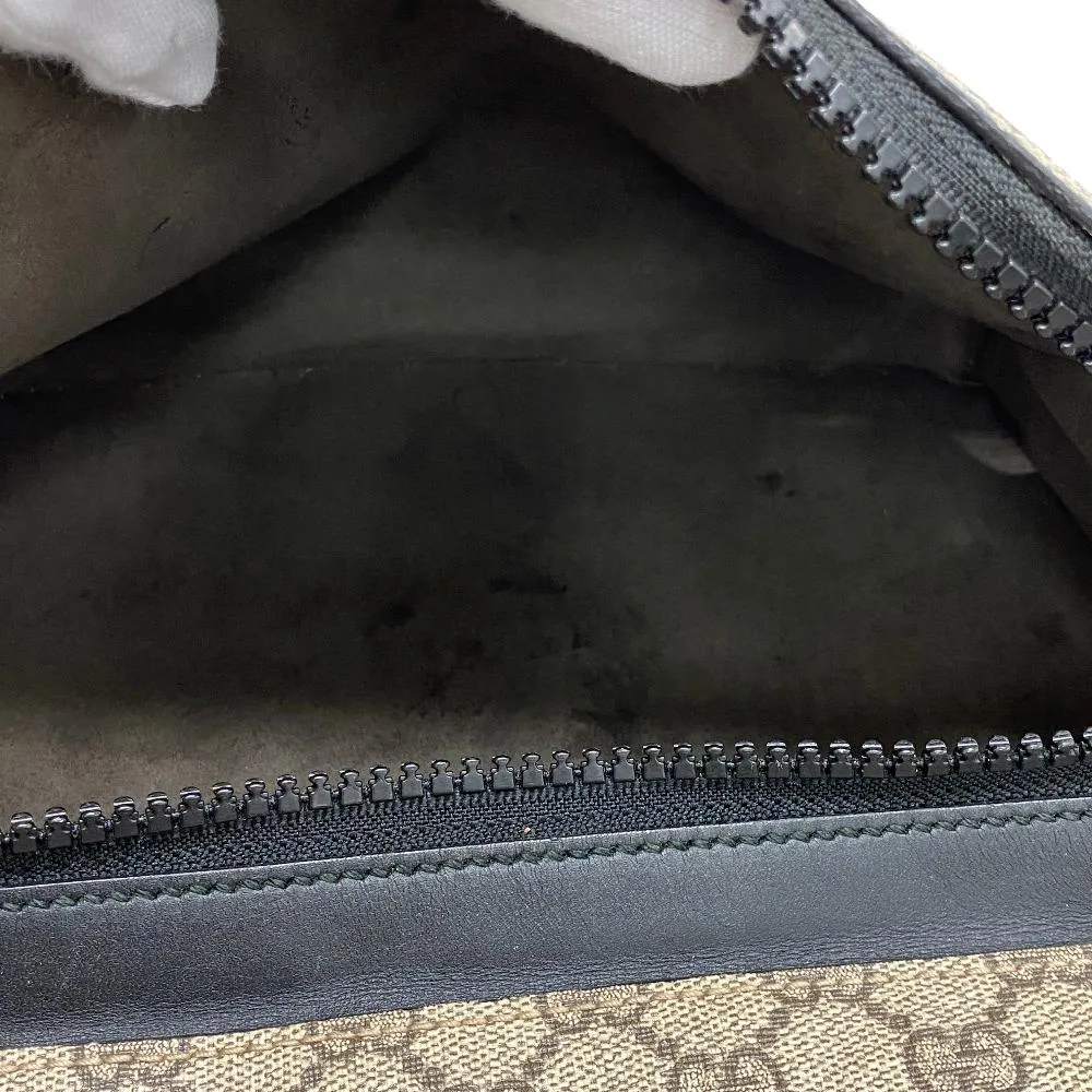 GUCCI Backpack 406370 leather beige GG Supreme Women Used
