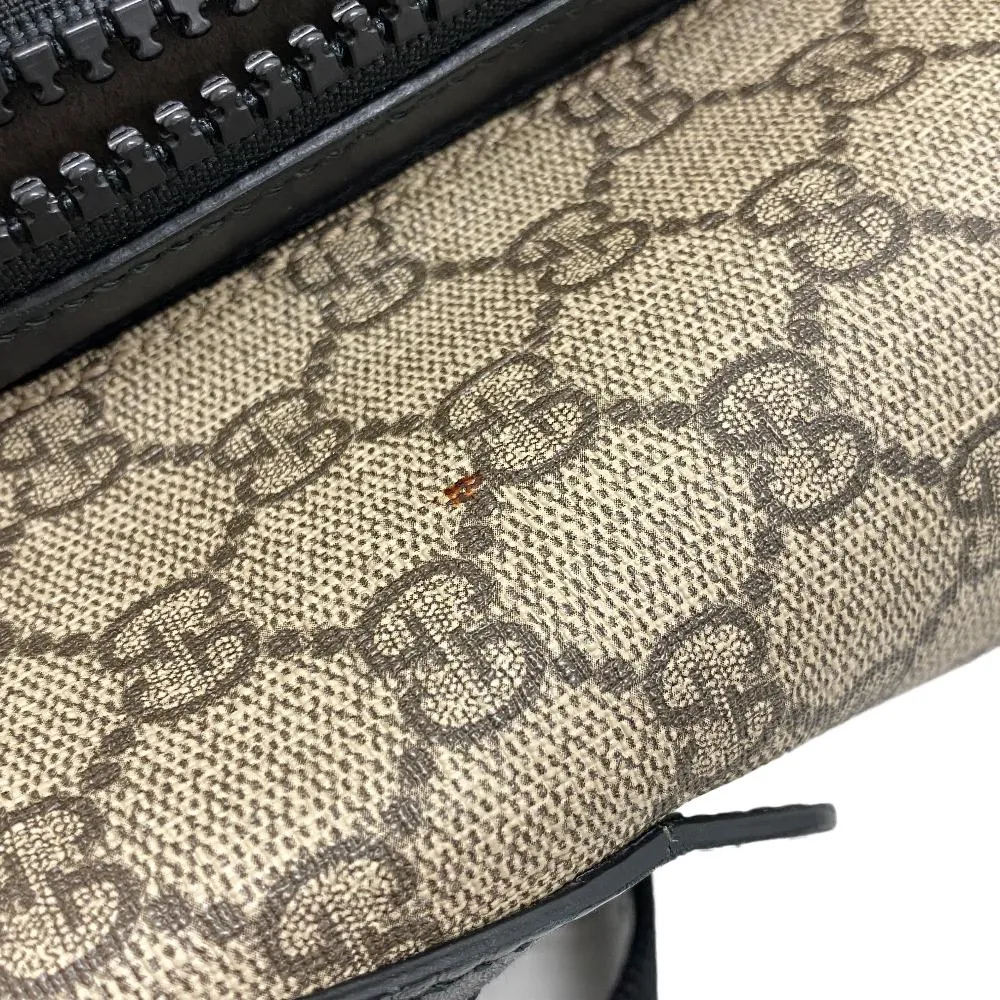 GUCCI Backpack 406370 leather beige GG Supreme Women Used