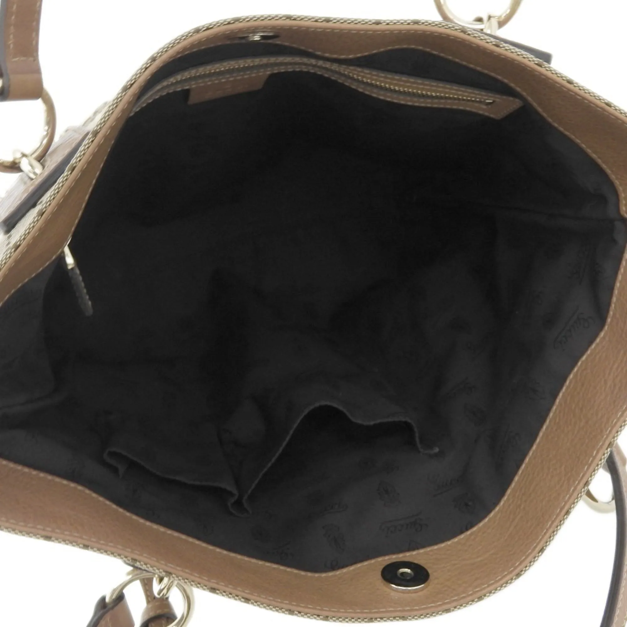Gucci GG Canvas Handbag Tote Bag Brown 247237 213048