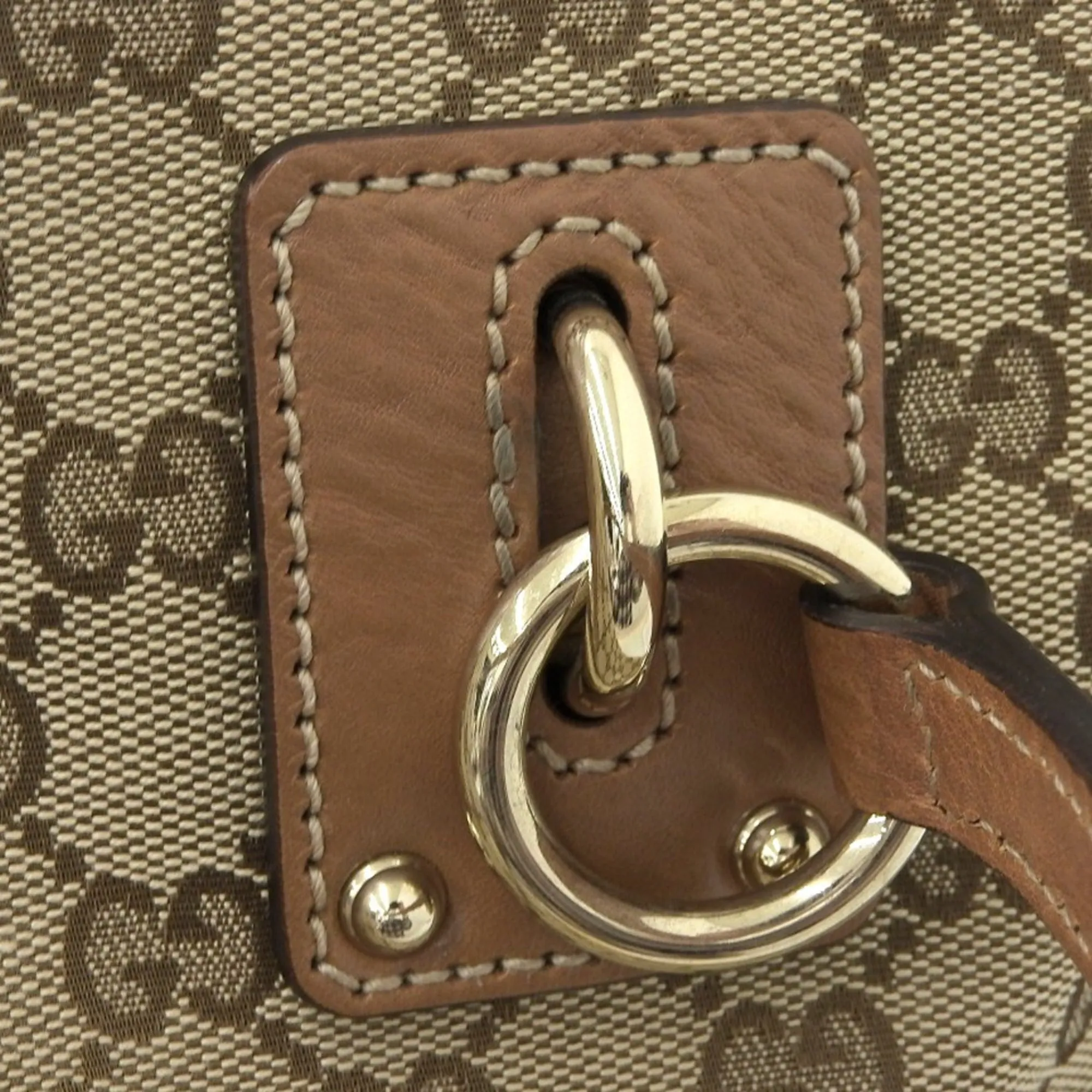 Gucci GG Canvas Handbag Tote Bag Brown 247237 213048