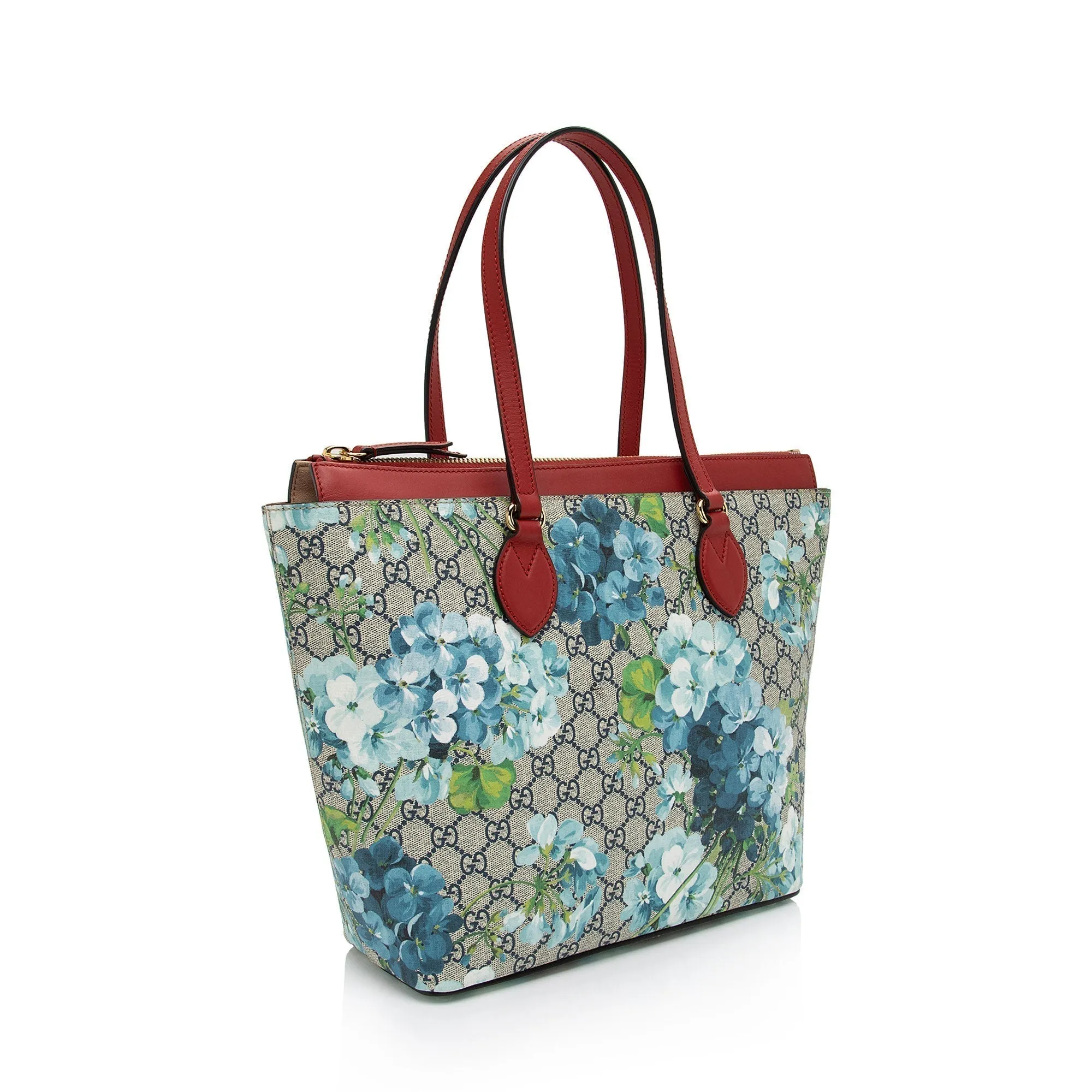 Gucci GG Supreme Blooms Large Zip Tote (SHF-qDfhoQ)