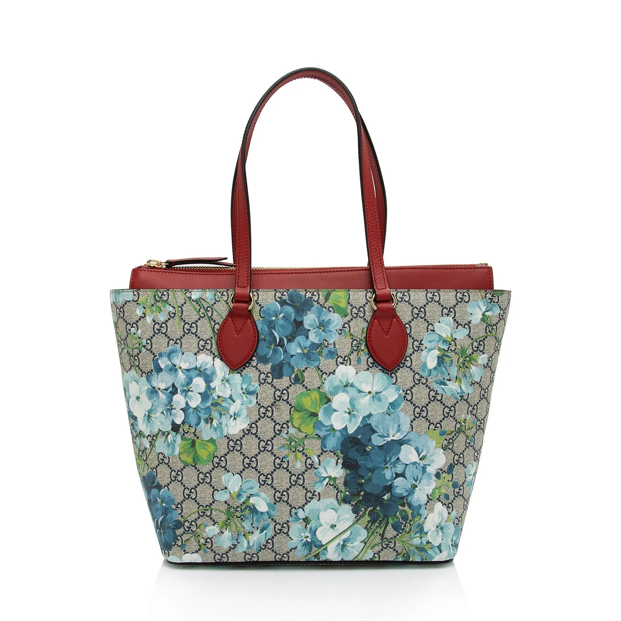 Gucci GG Supreme Blooms Large Zip Tote (SHF-qDfhoQ)