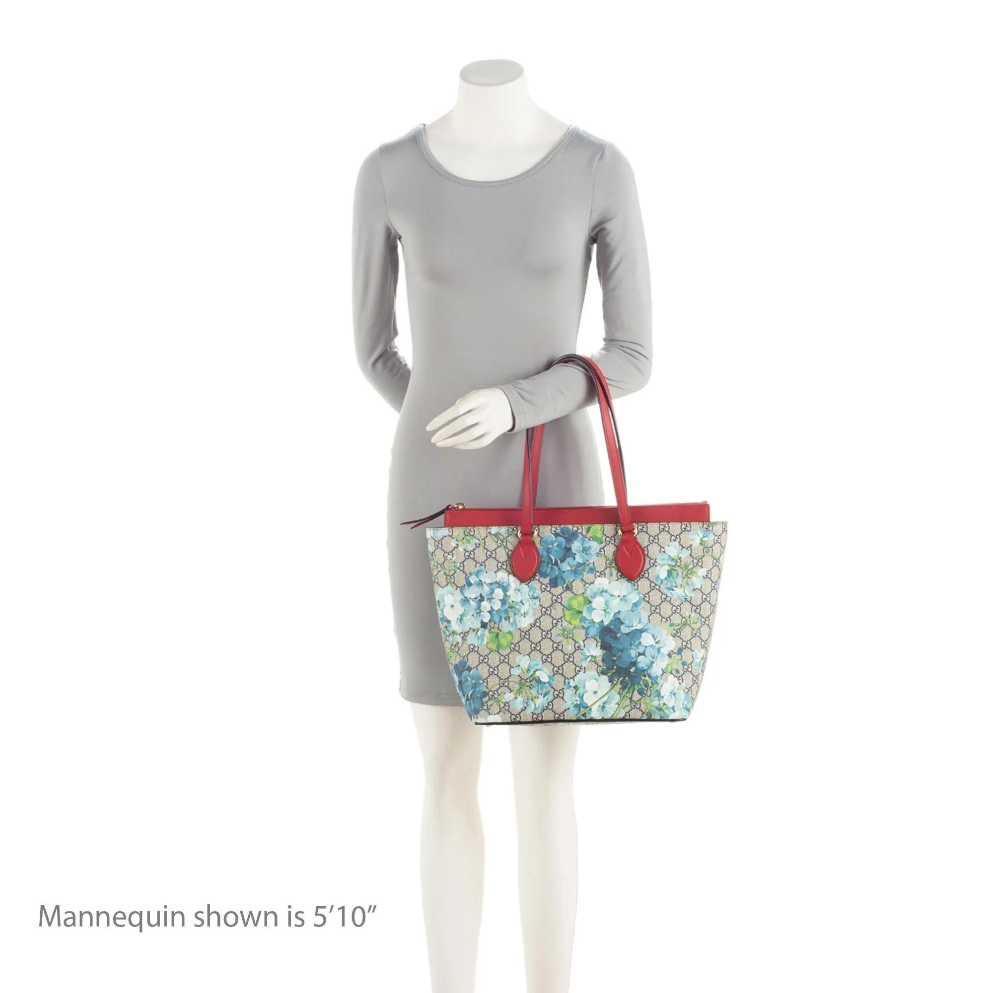 Gucci GG Supreme Blooms Large Zip Tote (SHF-qDfhoQ)