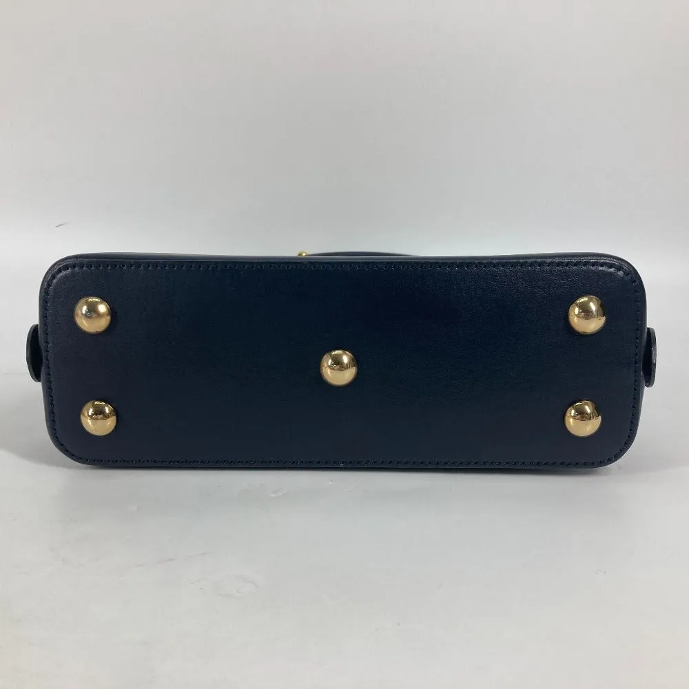 GUCCI Handbag 621220 Canvas leather beige x dark navy Horsebit 1955 Small top handle Women Used
