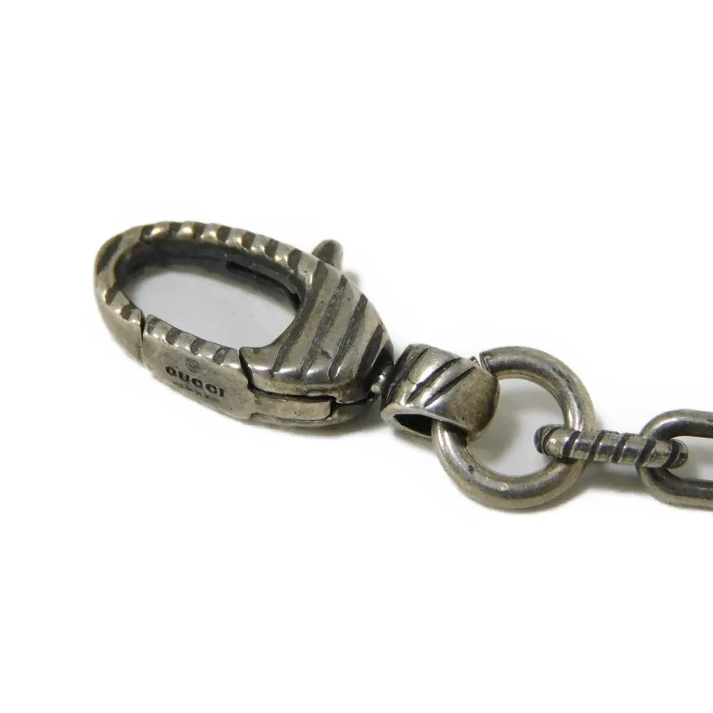 GUCCI Necklace 604155 J8400 0811 Ag925 Silver (smoked) GG logo Interlocking G Pendant mens Used