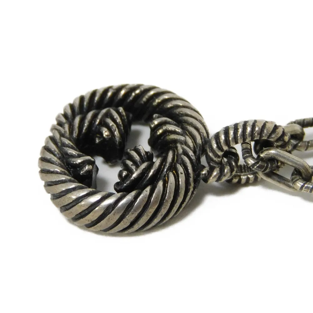 GUCCI Necklace 604155 J8400 0811 Ag925 Silver (smoked) GG logo Interlocking G Pendant mens Used
