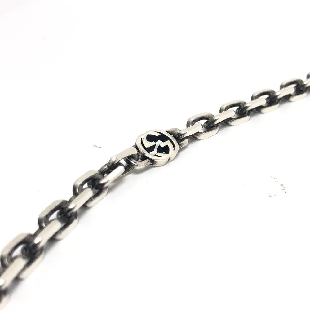 GUCCI Necklace SV925 Silver Interlocking G mens Used