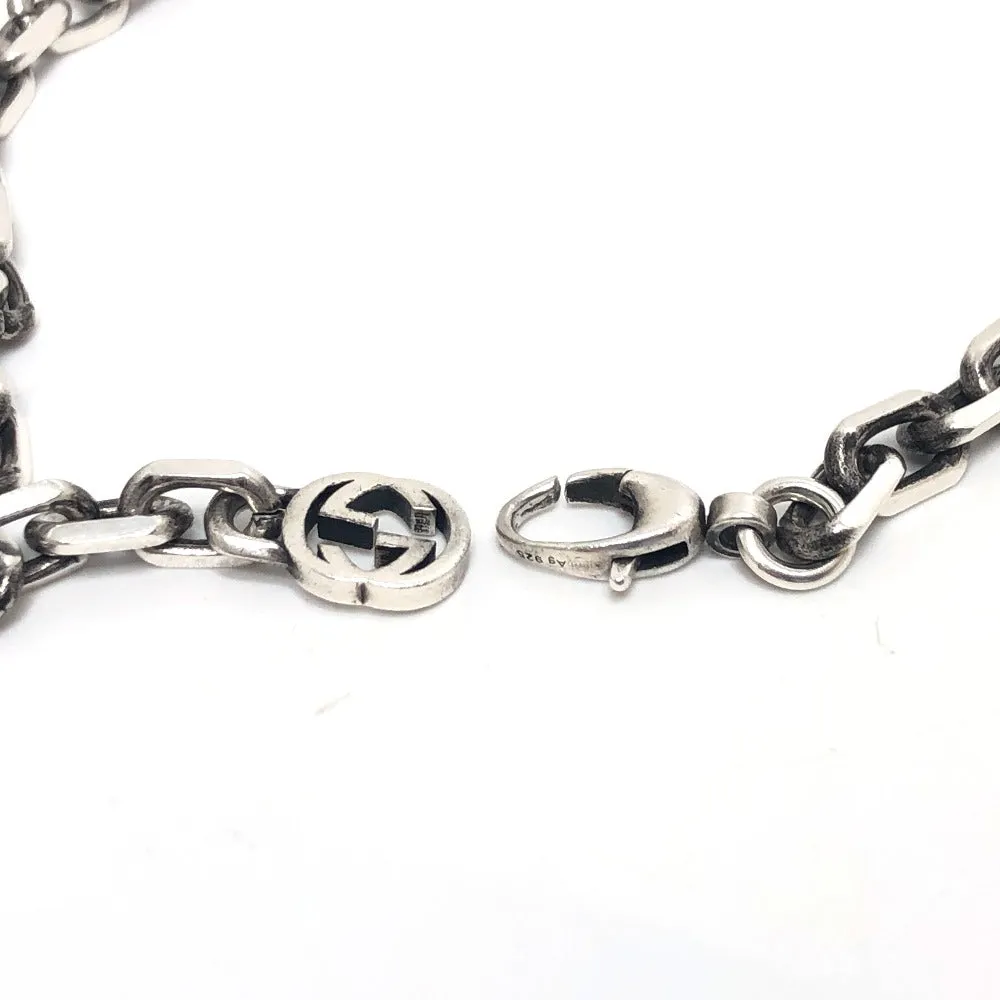 GUCCI Necklace SV925 Silver Interlocking G mens Used