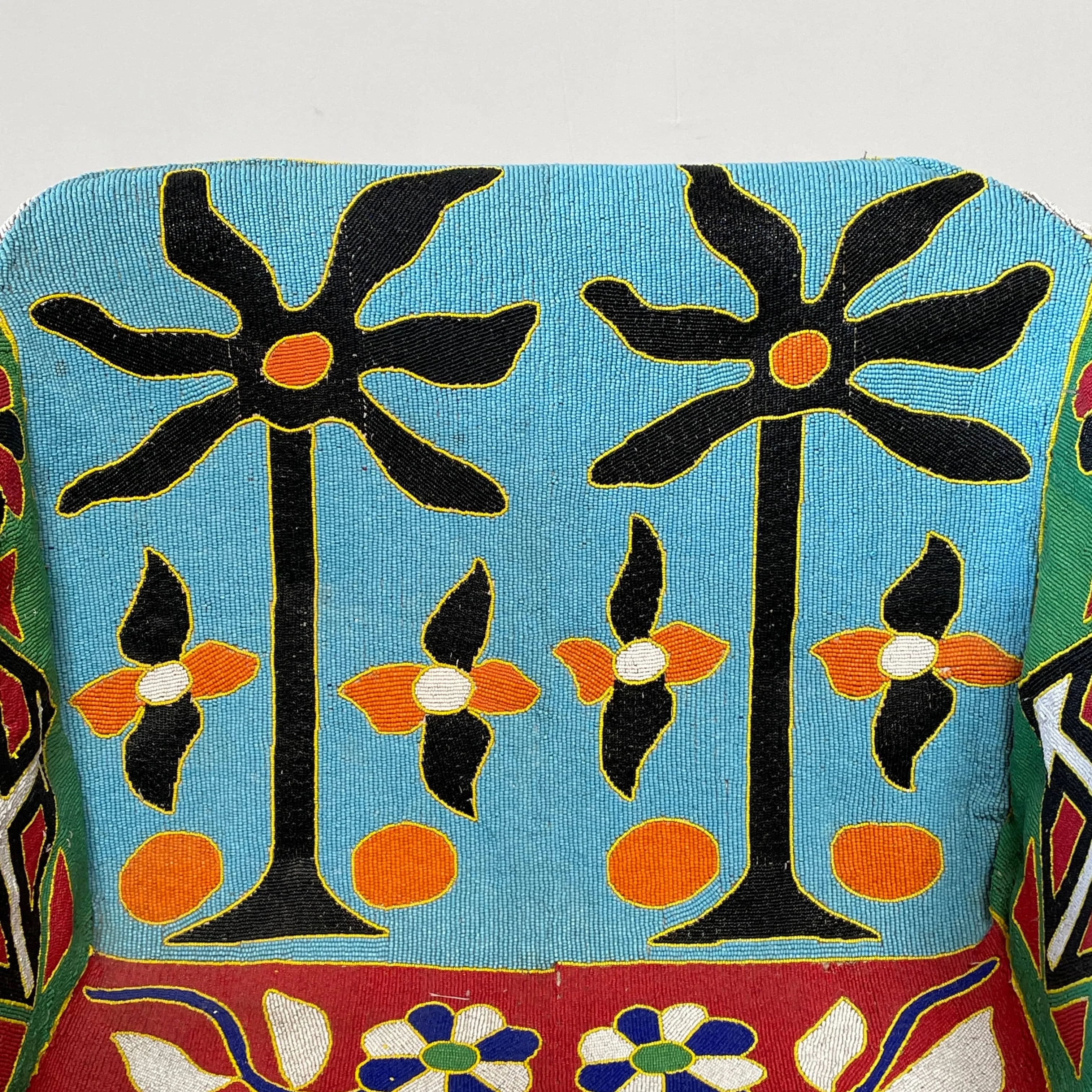 Hand Beaded African Yoruba Chair