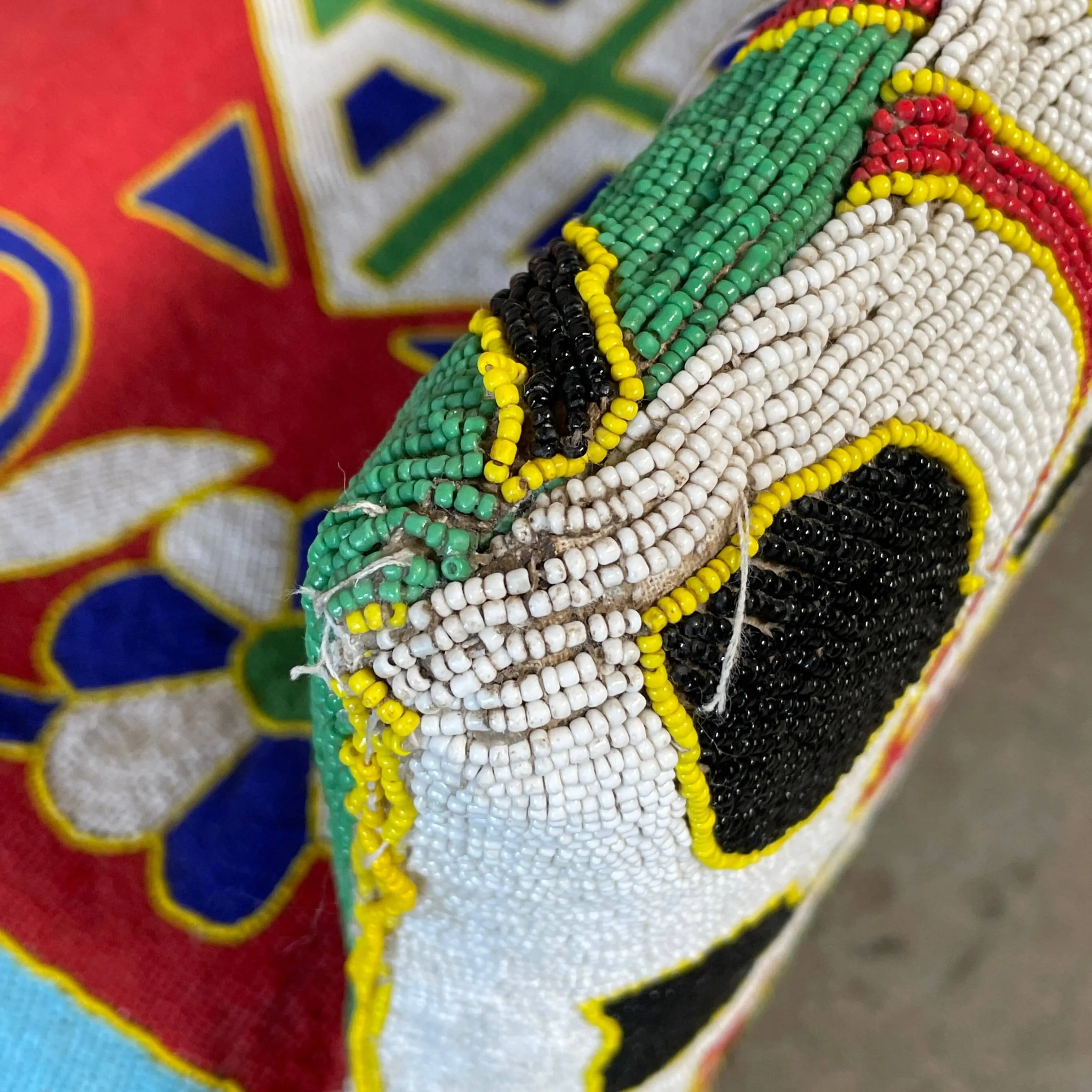 Hand Beaded African Yoruba Chair