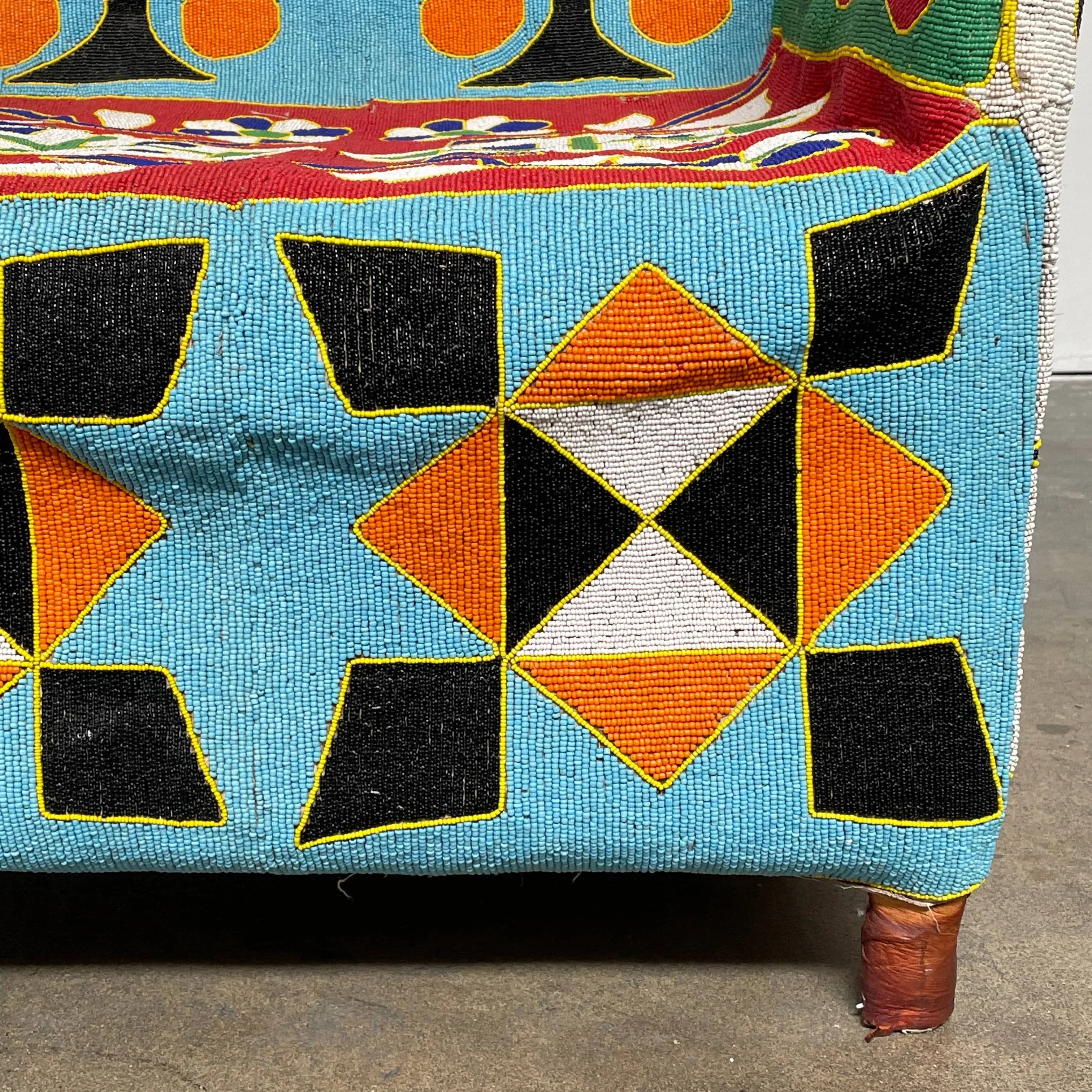 Hand Beaded African Yoruba Chair
