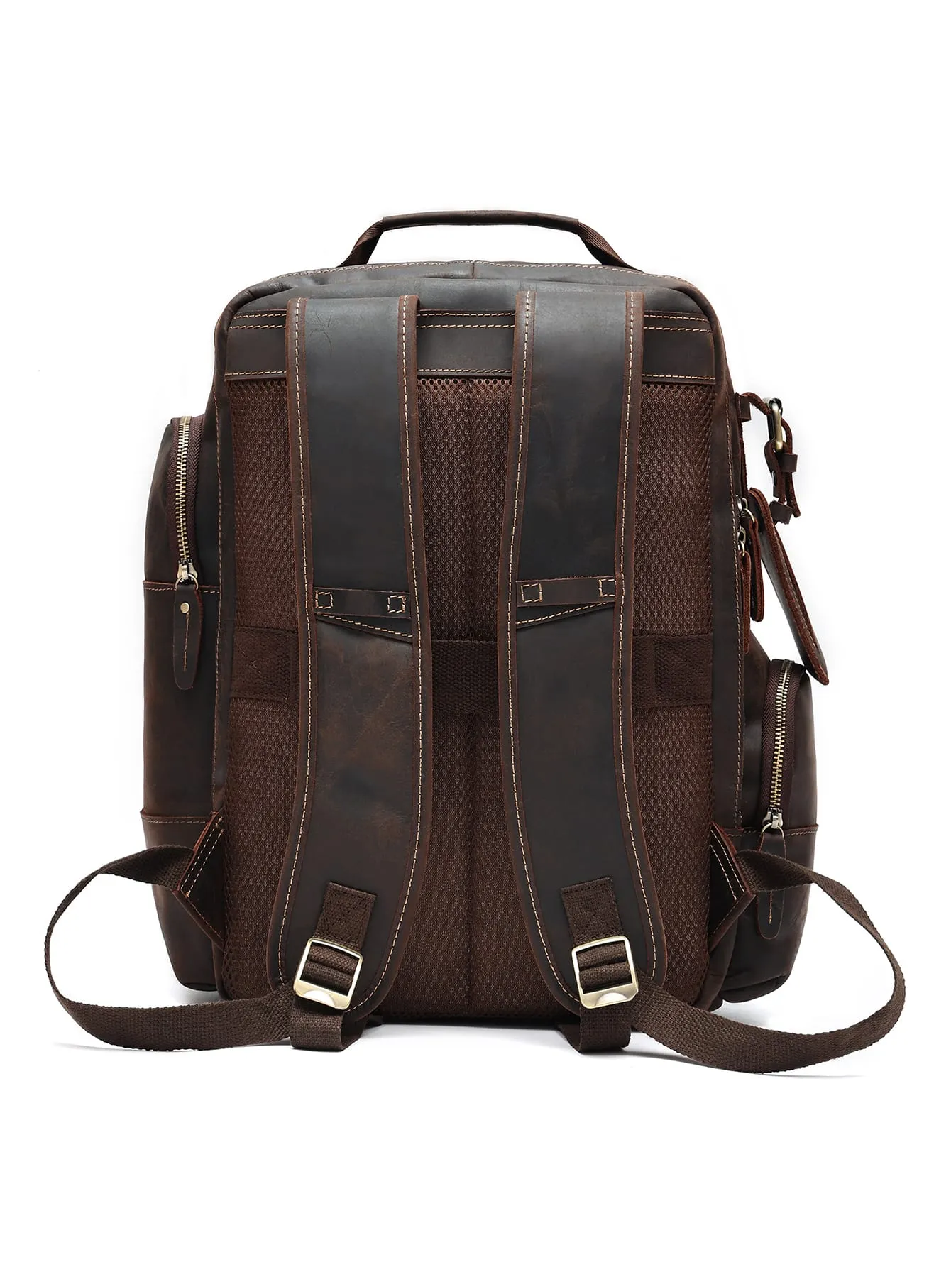Joyir Men's Vintage Genuine Leather Backpack 15.6 Laptop Bag Large Capacity Business Travel Hiking