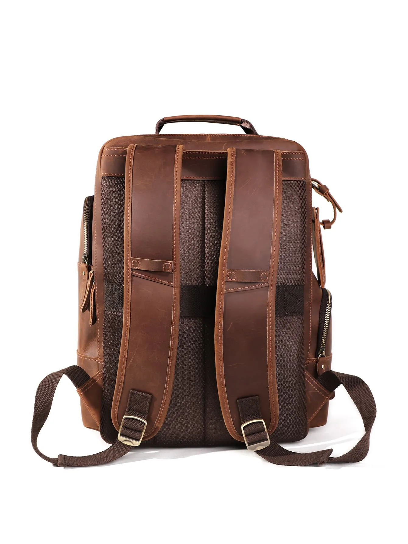 Joyir Men's Vintage Genuine Leather Backpack 15.6 Laptop Bag Large Capacity Business Travel Hiking