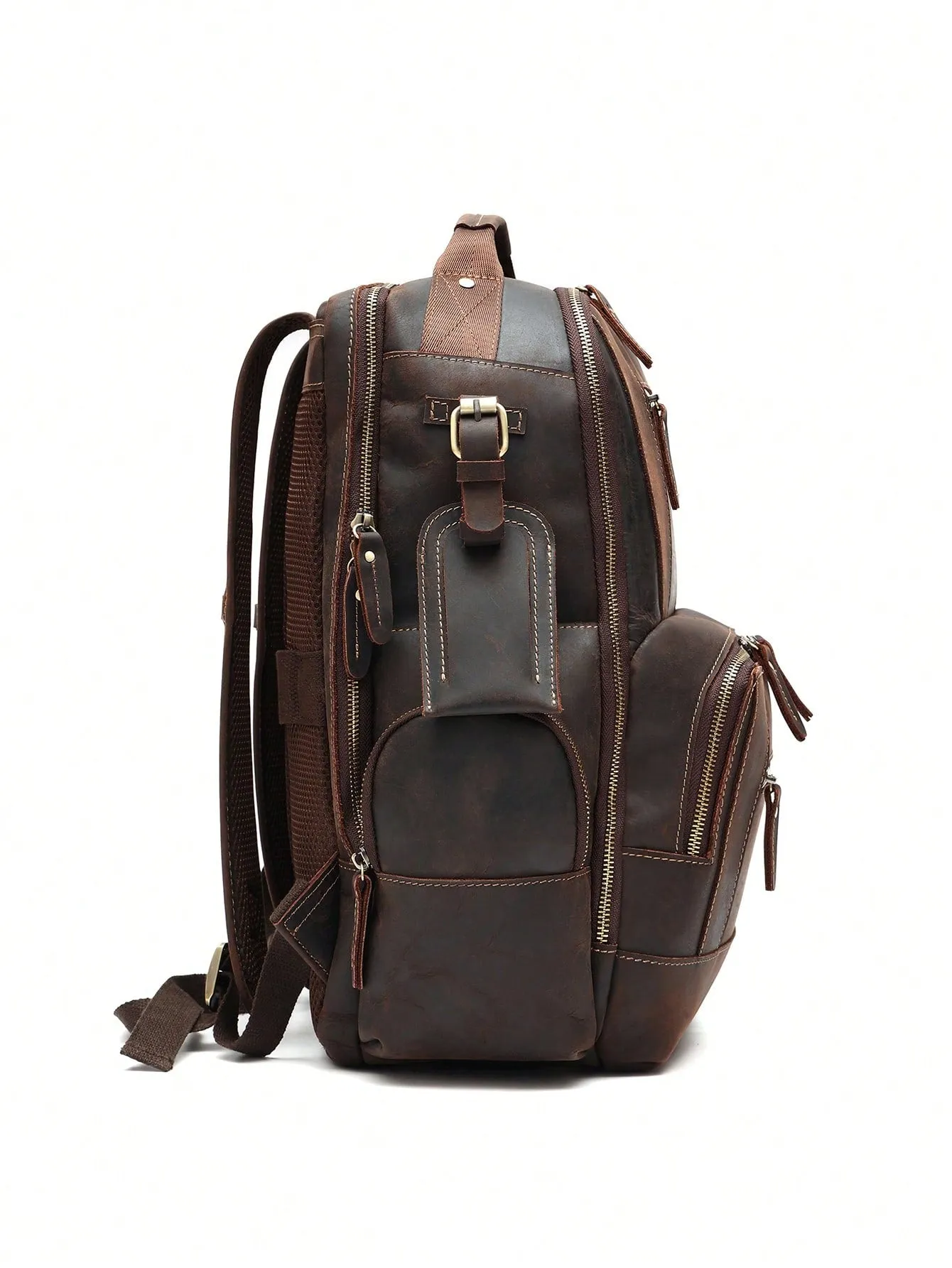 Joyir Men's Vintage Genuine Leather Backpack 15.6 Laptop Bag Large Capacity Business Travel Hiking