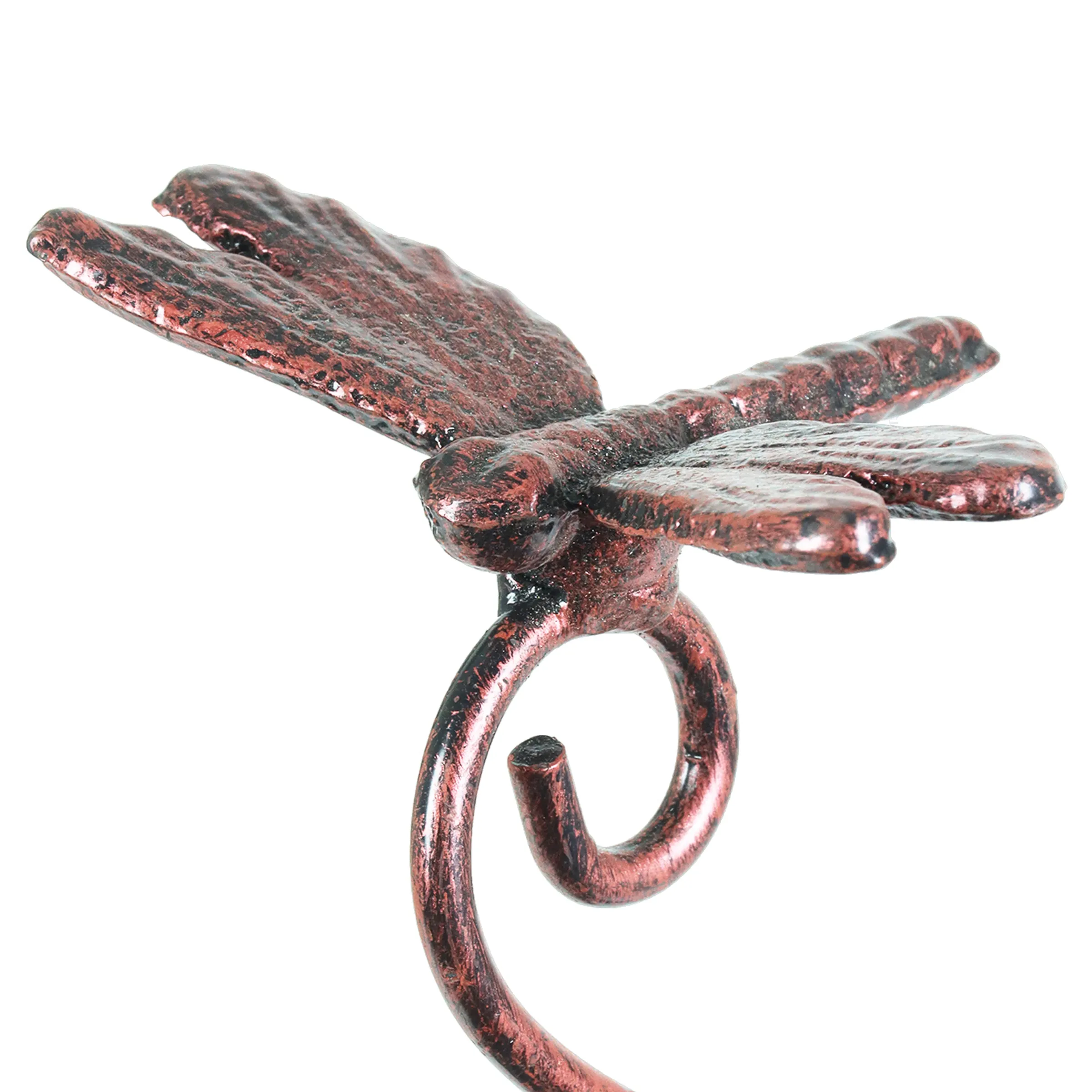 Kinetic Lotus with Dragonfly Bronze Spinner Garden Stake, 8 by 42.5 Inches