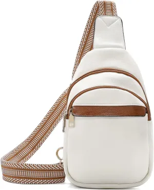 LAORENTOU Designer Crossbody Bag for Women,Medium Sling Bags with Zipper, Chest Bag with Adjustable Shoulder Strap