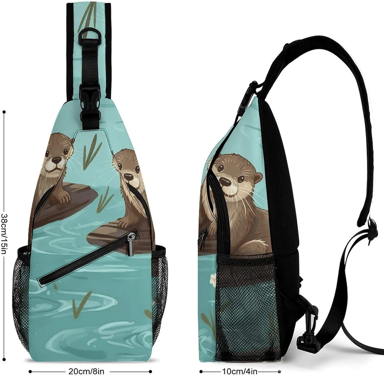 Lightweight Chest Bag Crossbody Bag Otters Sling Backpack for Women Men Sports Travel