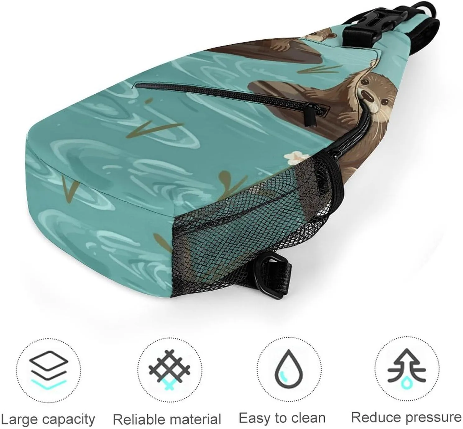 Lightweight Chest Bag Crossbody Bag Otters Sling Backpack for Women Men Sports Travel