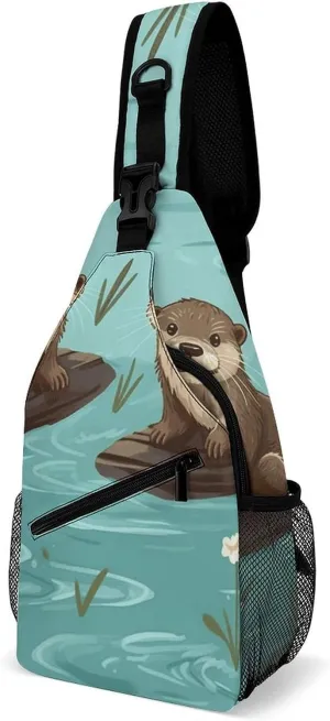 Lightweight Chest Bag Crossbody Bag Otters Sling Backpack for Women Men Sports Travel