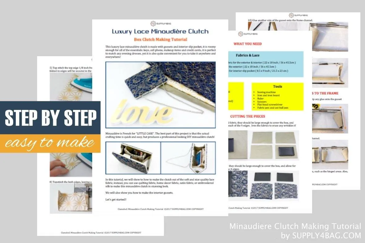 Luxury Lace Clamshell Minaudière Clutch Making Tutorial