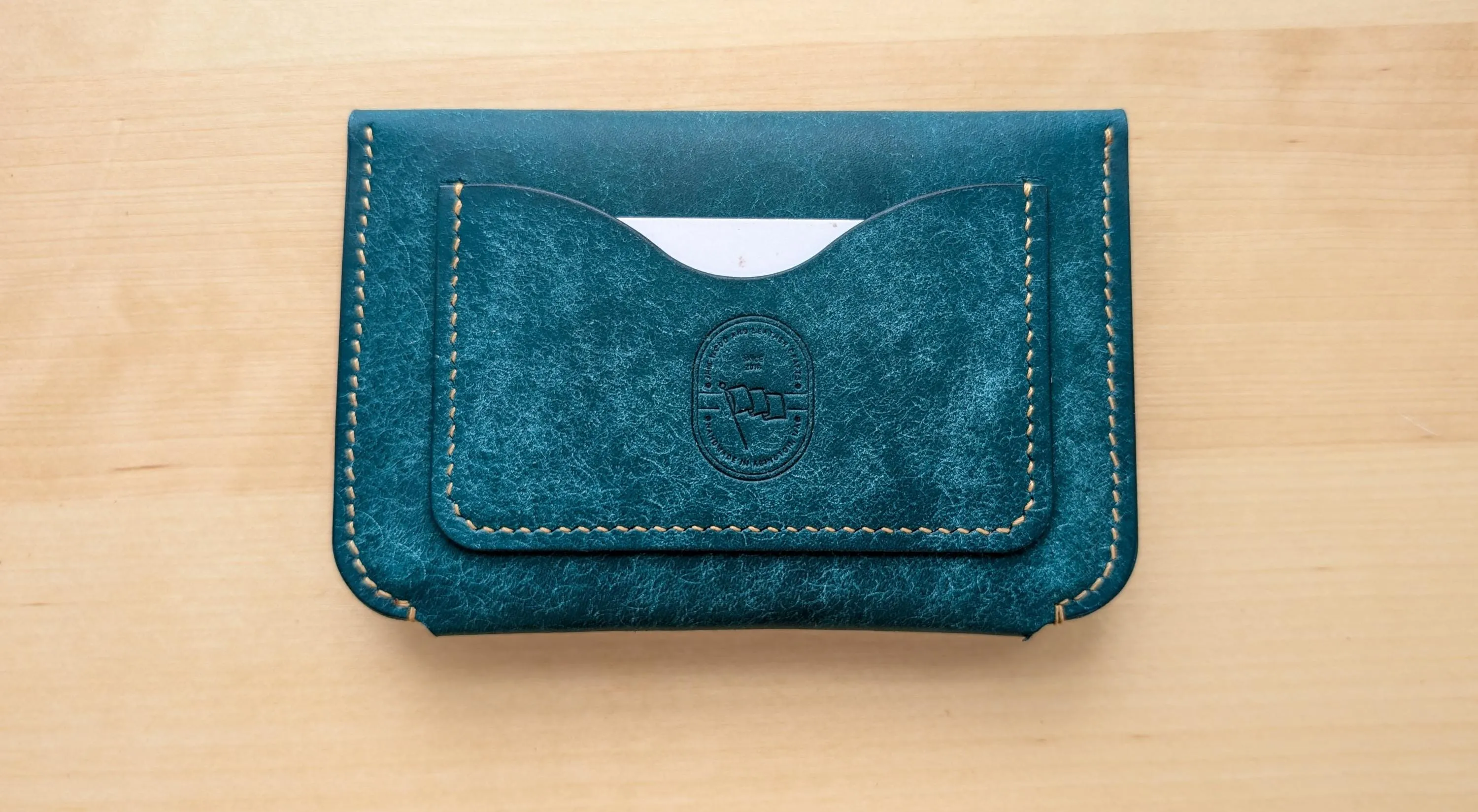 Mediterranean Blue Hand Sewn Italian Leather Snap Wallet/Passport Case