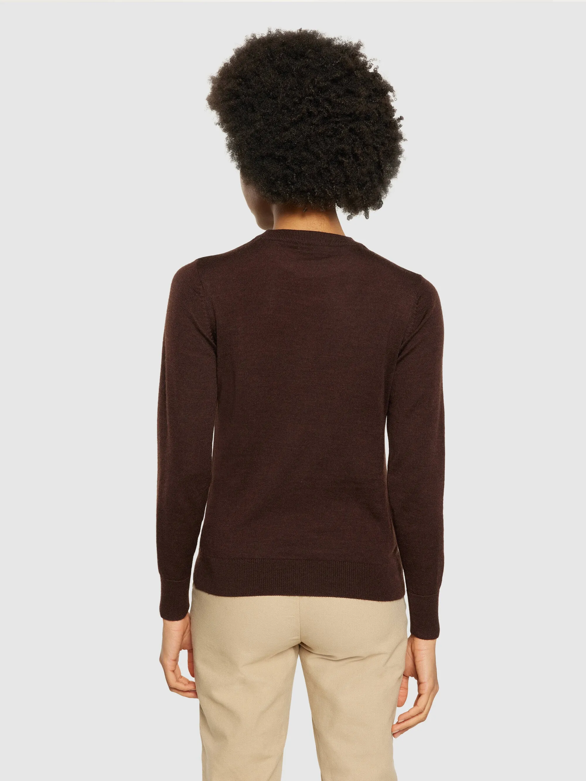 Merino Wool Crew Neck RWS - Demitasse (brown)