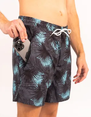 Midnight Palms - Waterproof Pocket Swim Shorts