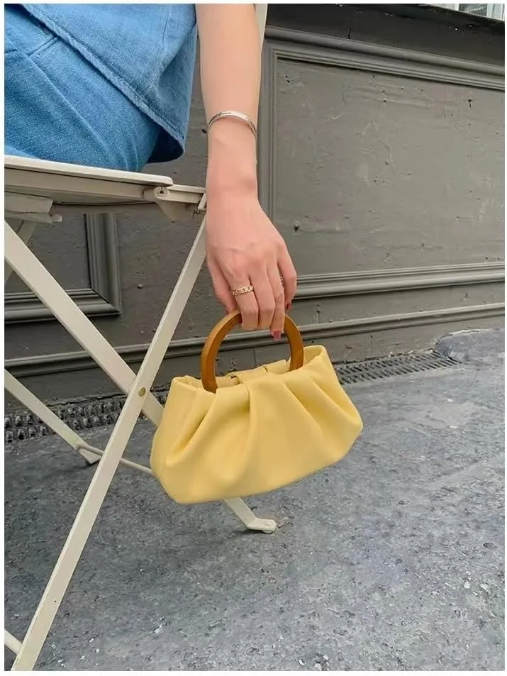 Mini Cloud Pouch Bag Small Handbag Dumpling Purses Crescent Bags Purses for Women, Fashion Underarm Bag Top-Handle Bags