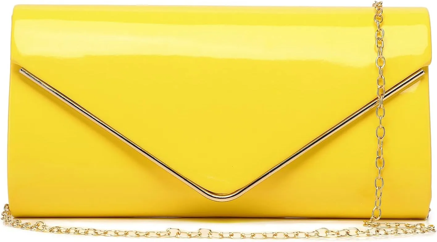 Patent Leather Envelope Clutch Womens Evening Handbag Stylish Shoulder Bag Purse for Christmas Wedding Party Prom
