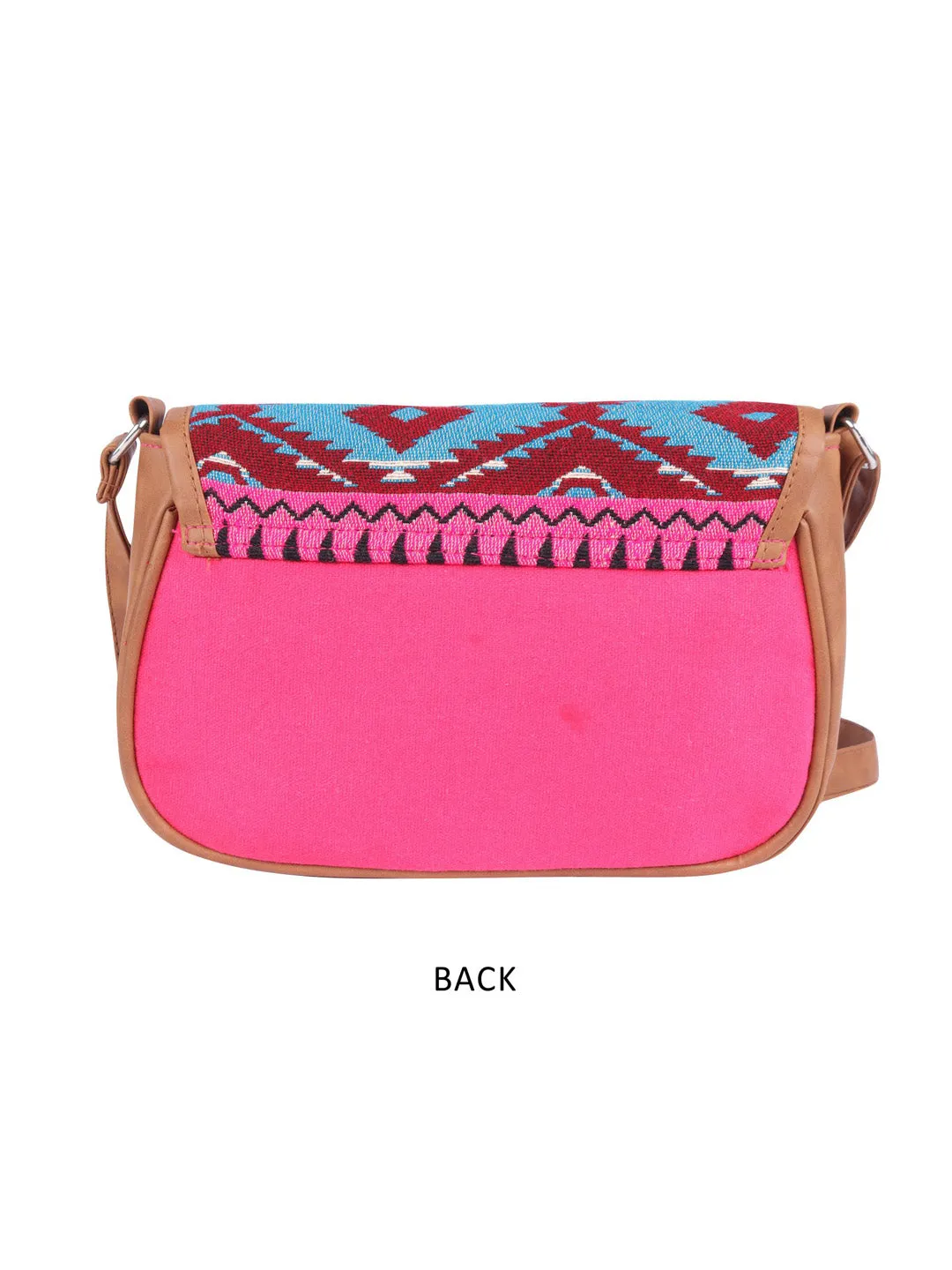 Pink And Black Thick Pattern Crossbody Sling Bag