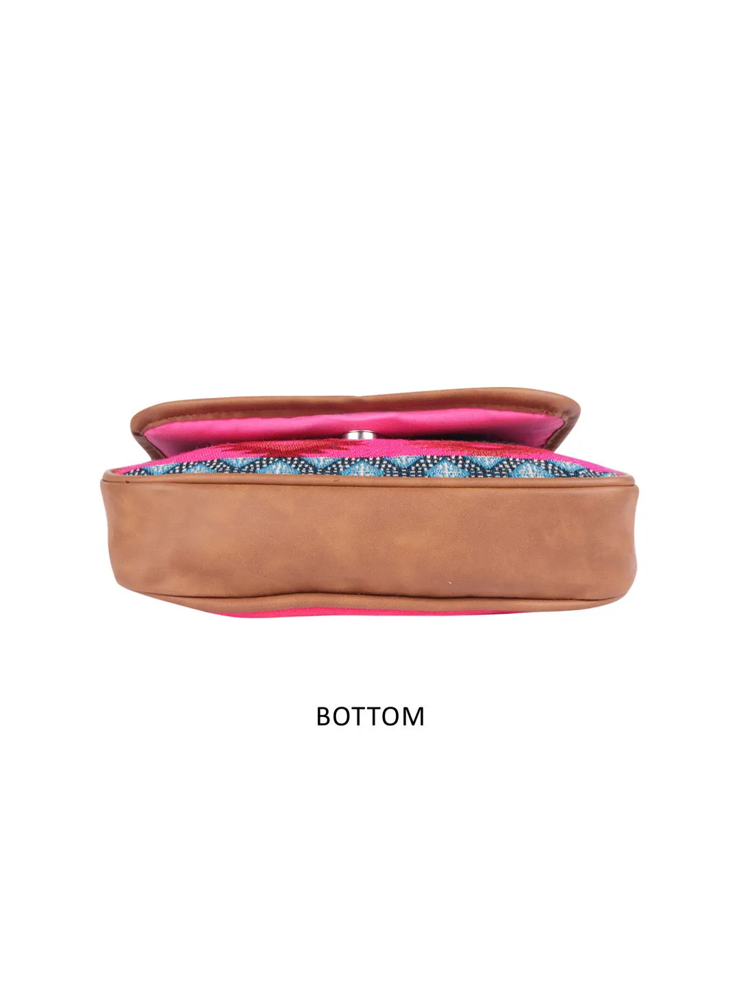 Pink And Black Thick Pattern Crossbody Sling Bag