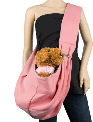 Plush Soft Cotton Pet Sling Carrier for Small to Medium Size Dogs, Cats, Pet's (Bubble Gum Pink)