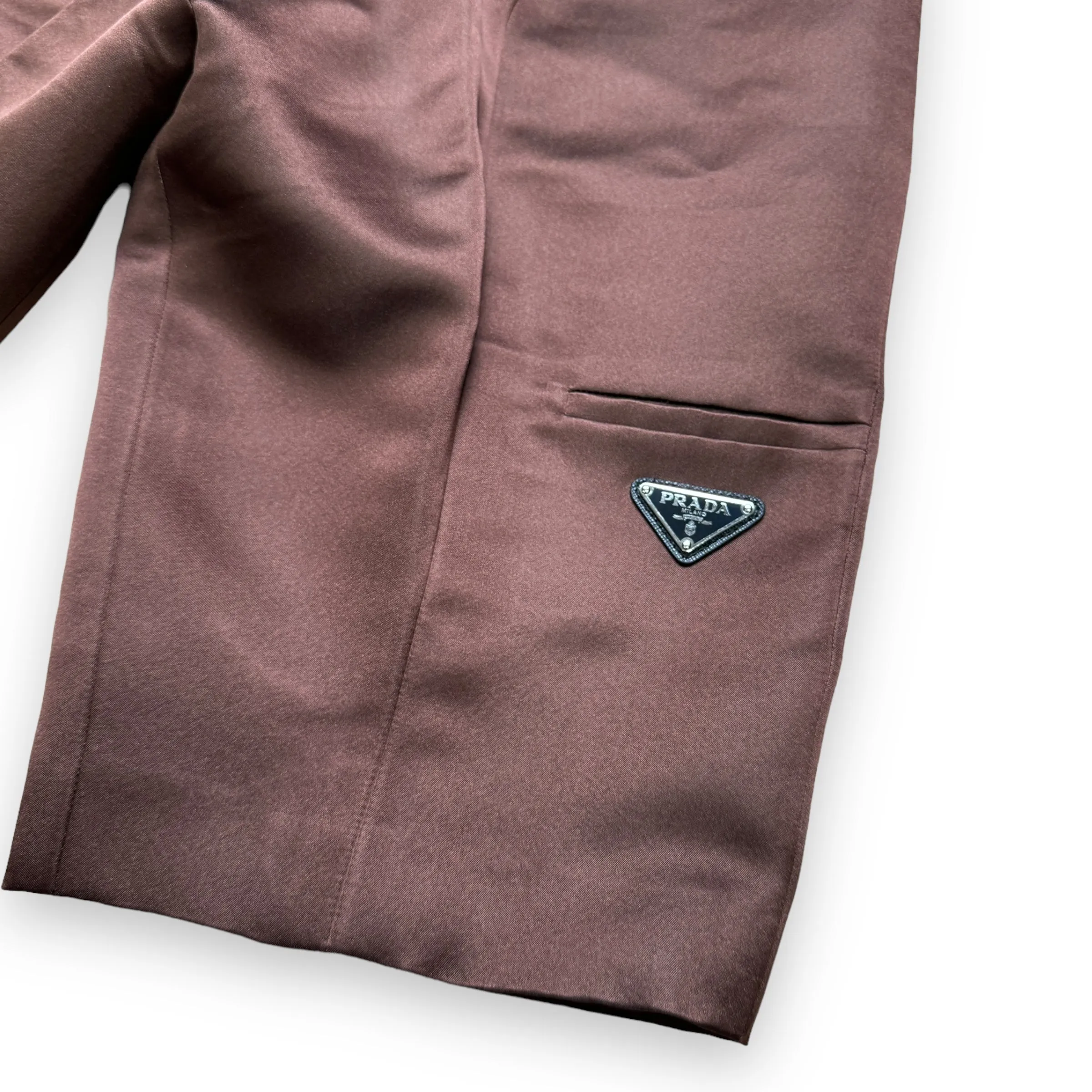 Prada Brown Silk Shorts - 2019 Runway