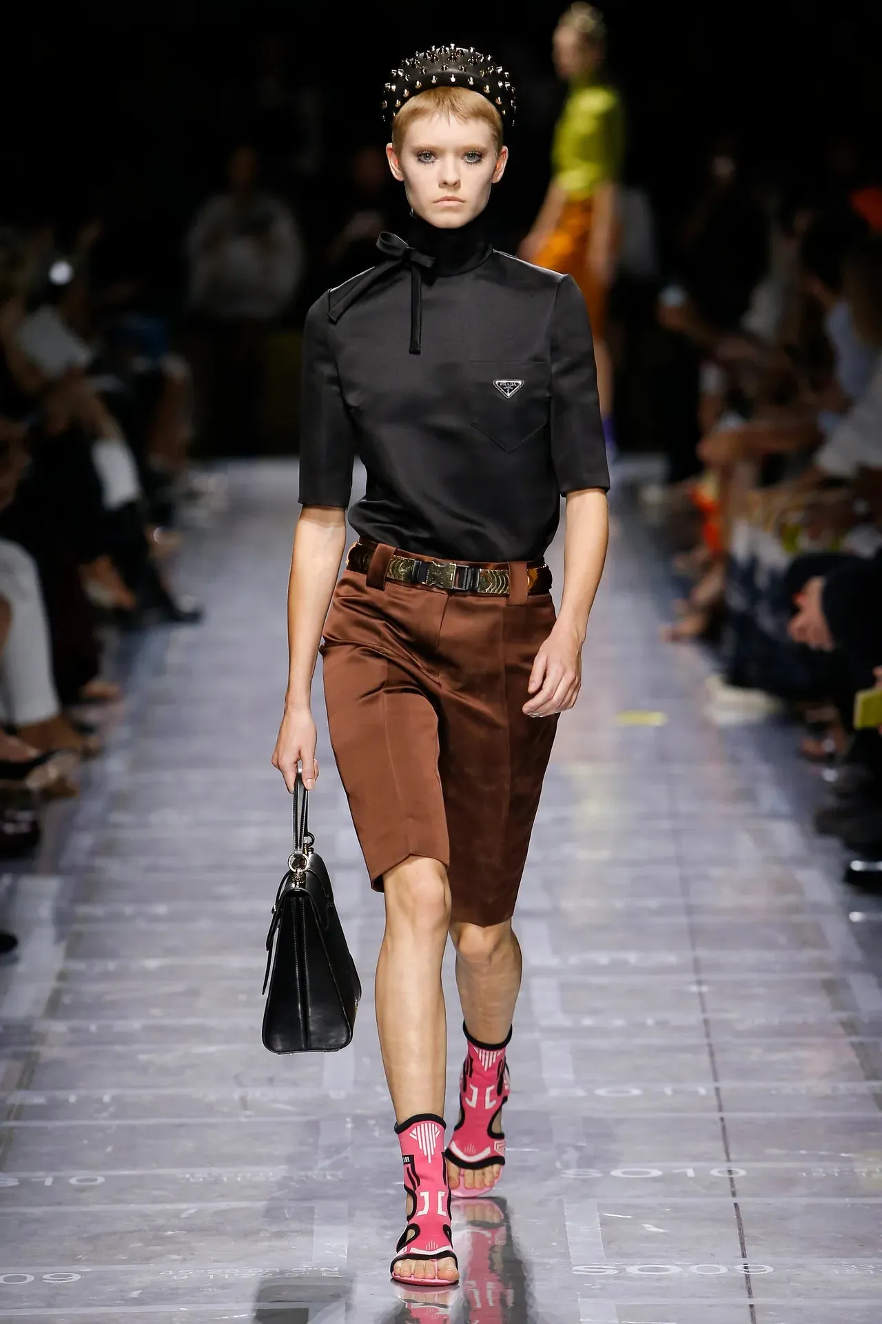 Prada Brown Silk Shorts - 2019 Runway