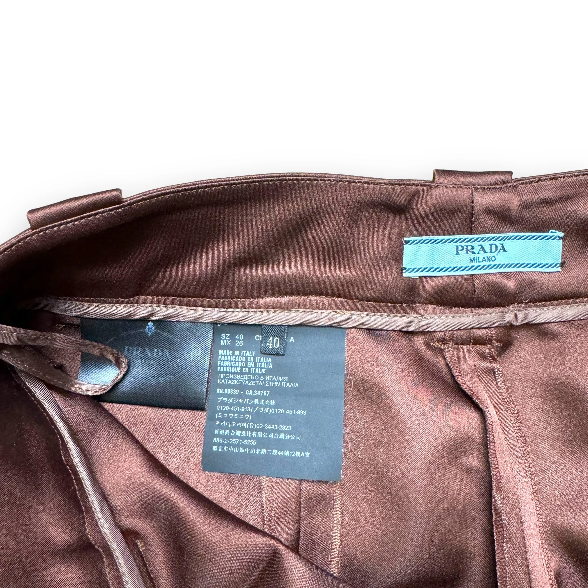 Prada Brown Silk Shorts - 2019 Runway