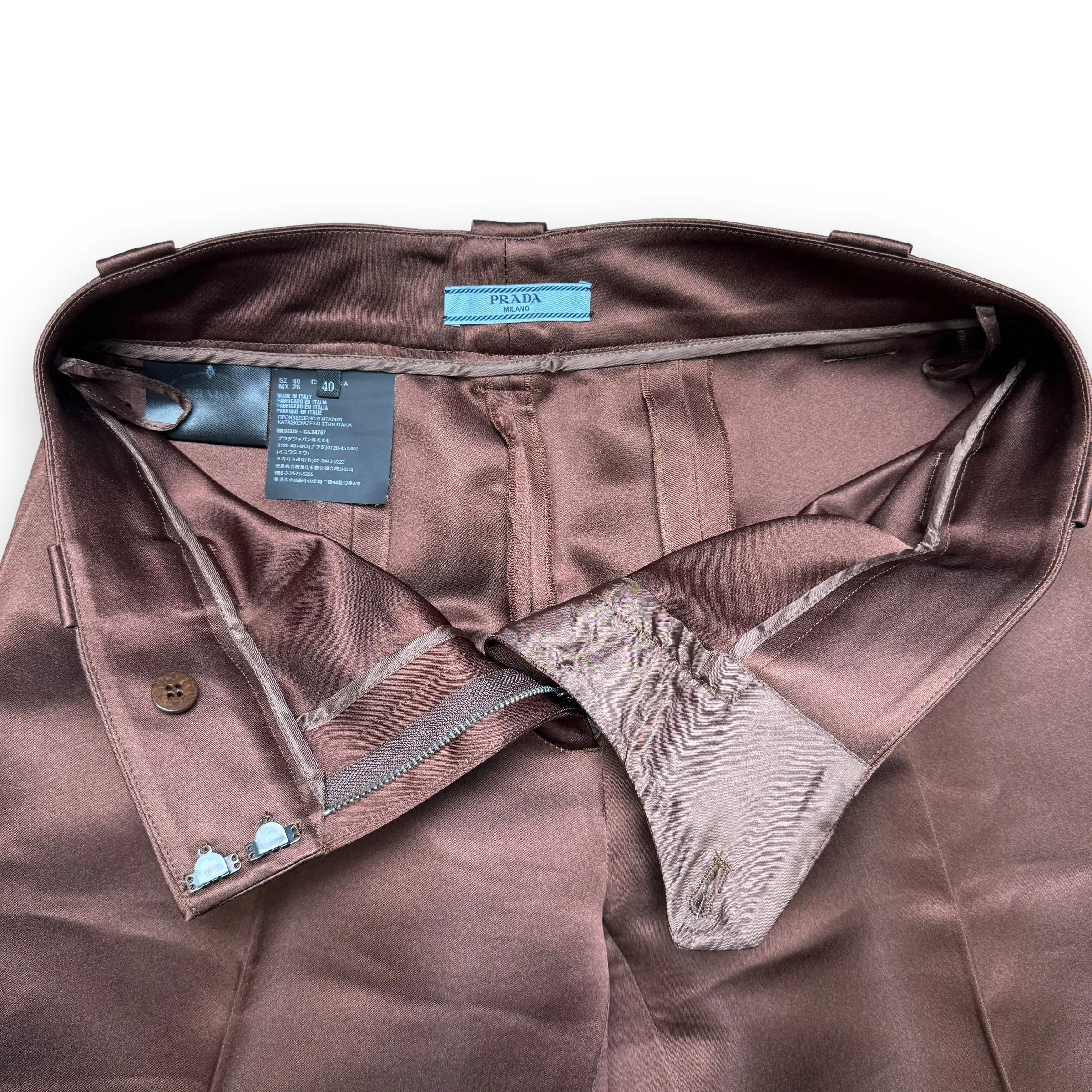 Prada Brown Silk Shorts - 2019 Runway