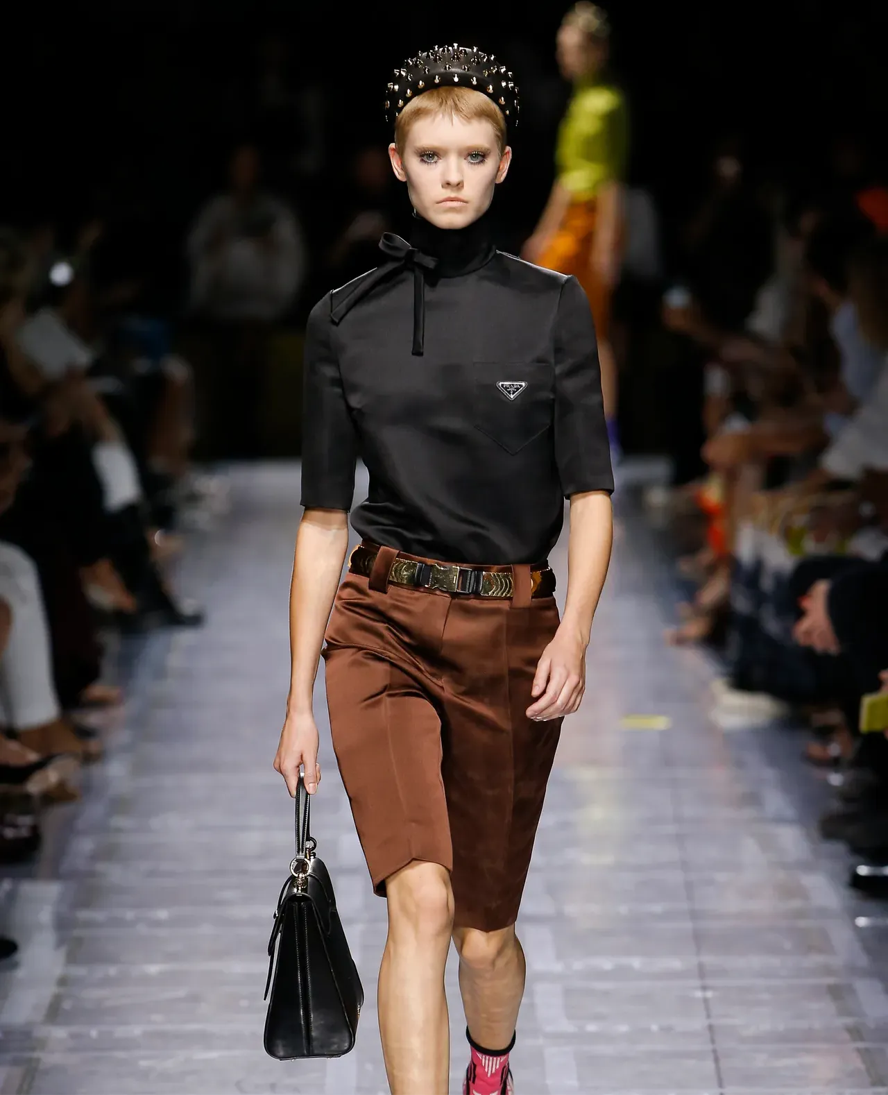 Prada Brown Silk Shorts - 2019 Runway