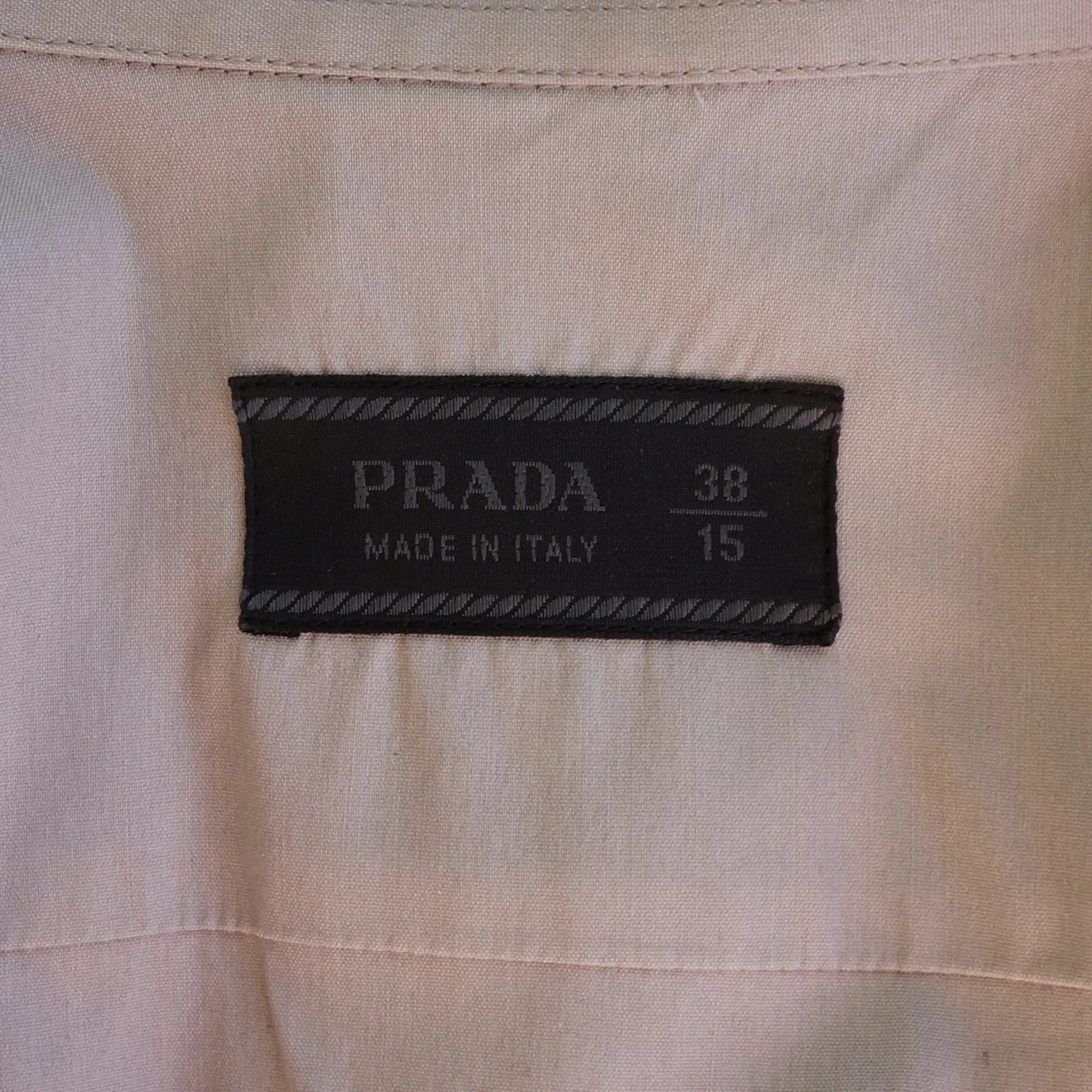 PRADA BROWN WOVEN BUTTON-UP SHIRT