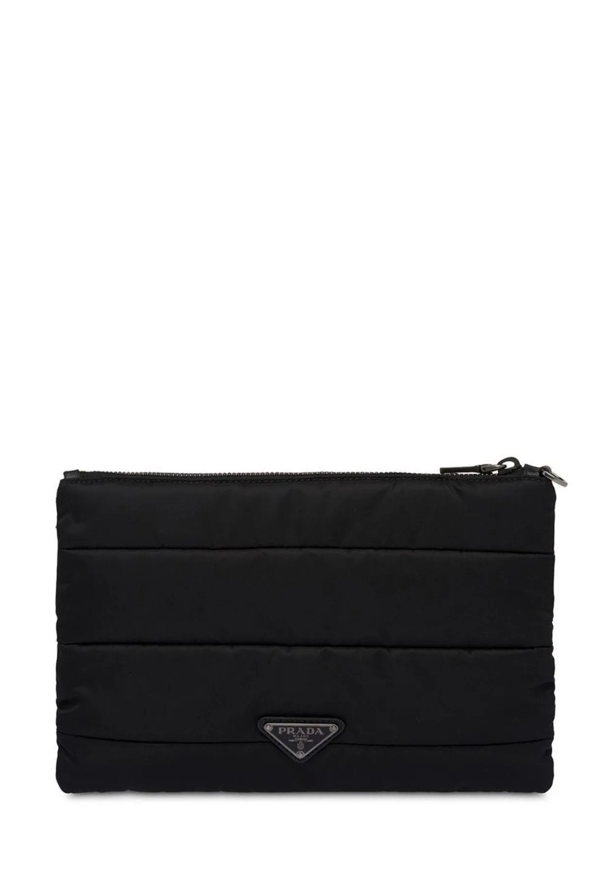 PRADA Racing Logo Nylon Pouch (Black/Marble Grey/Bright Yellow)