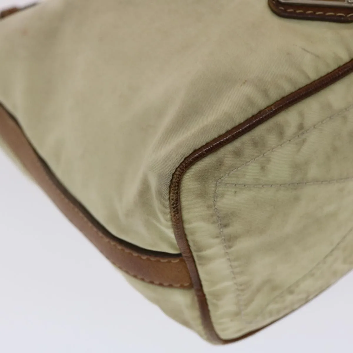 PRADA Shoulder Bag Nylon Leather Cream  50154