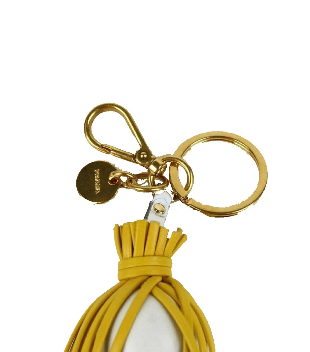 Prada Trick Pelle Alice Doll Yellow Hair Teal Silver Leather Key Chain 1TL172