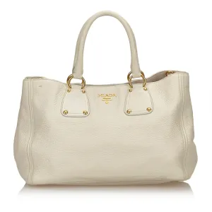 PRADA VITELLO DAINO GRAINED LEATHER SHOULDER BAG