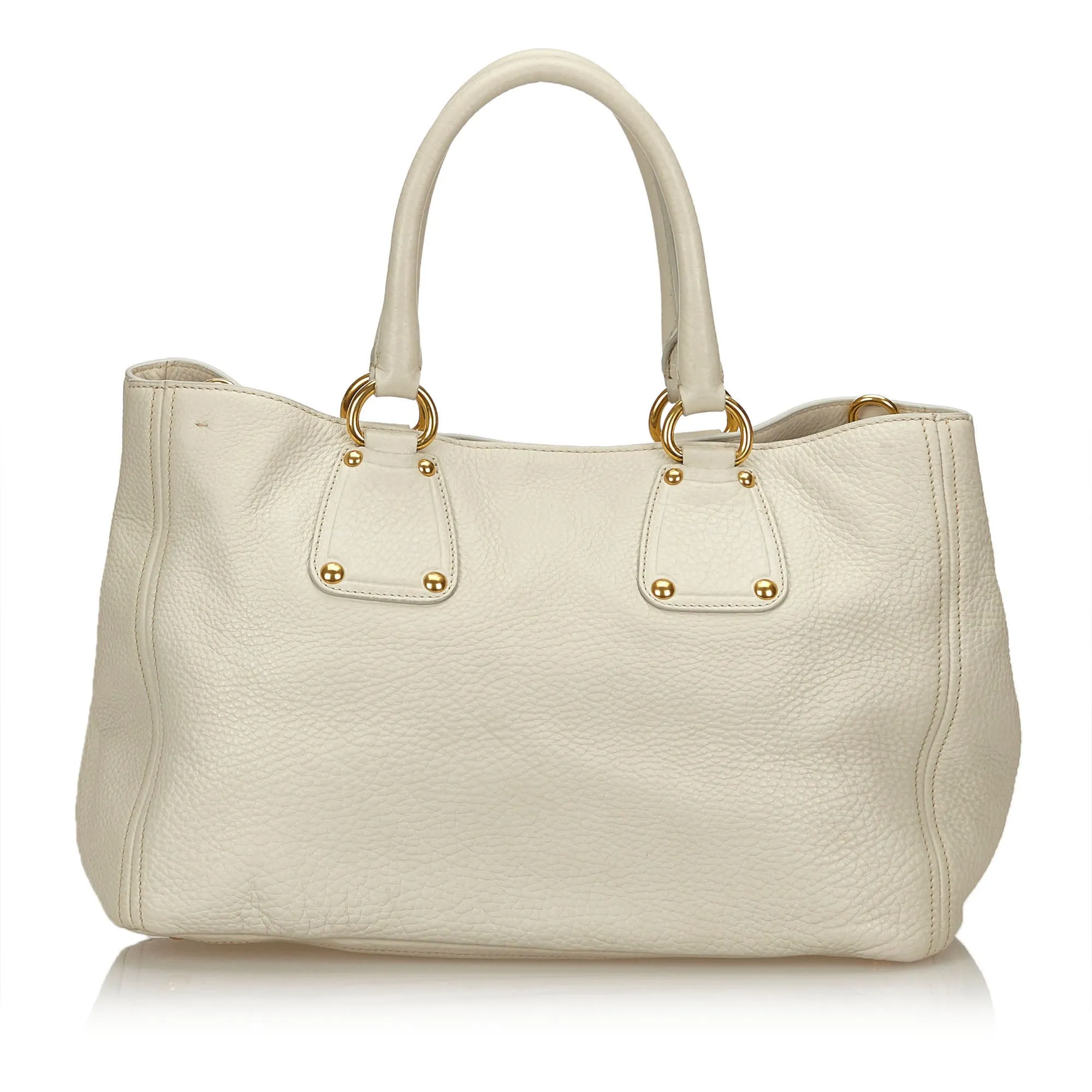PRADA VITELLO DAINO GRAINED LEATHER SHOULDER BAG