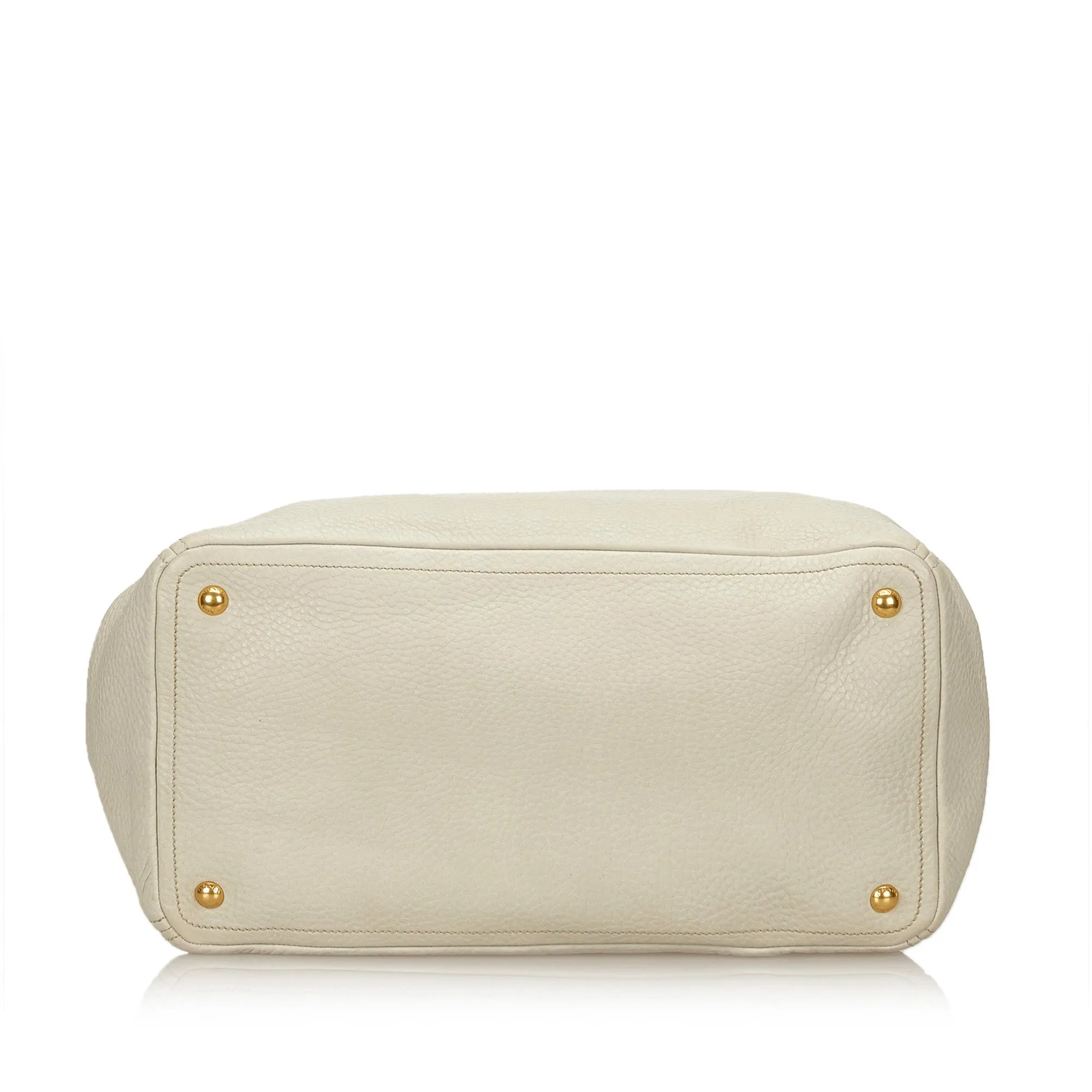 PRADA VITELLO DAINO GRAINED LEATHER SHOULDER BAG