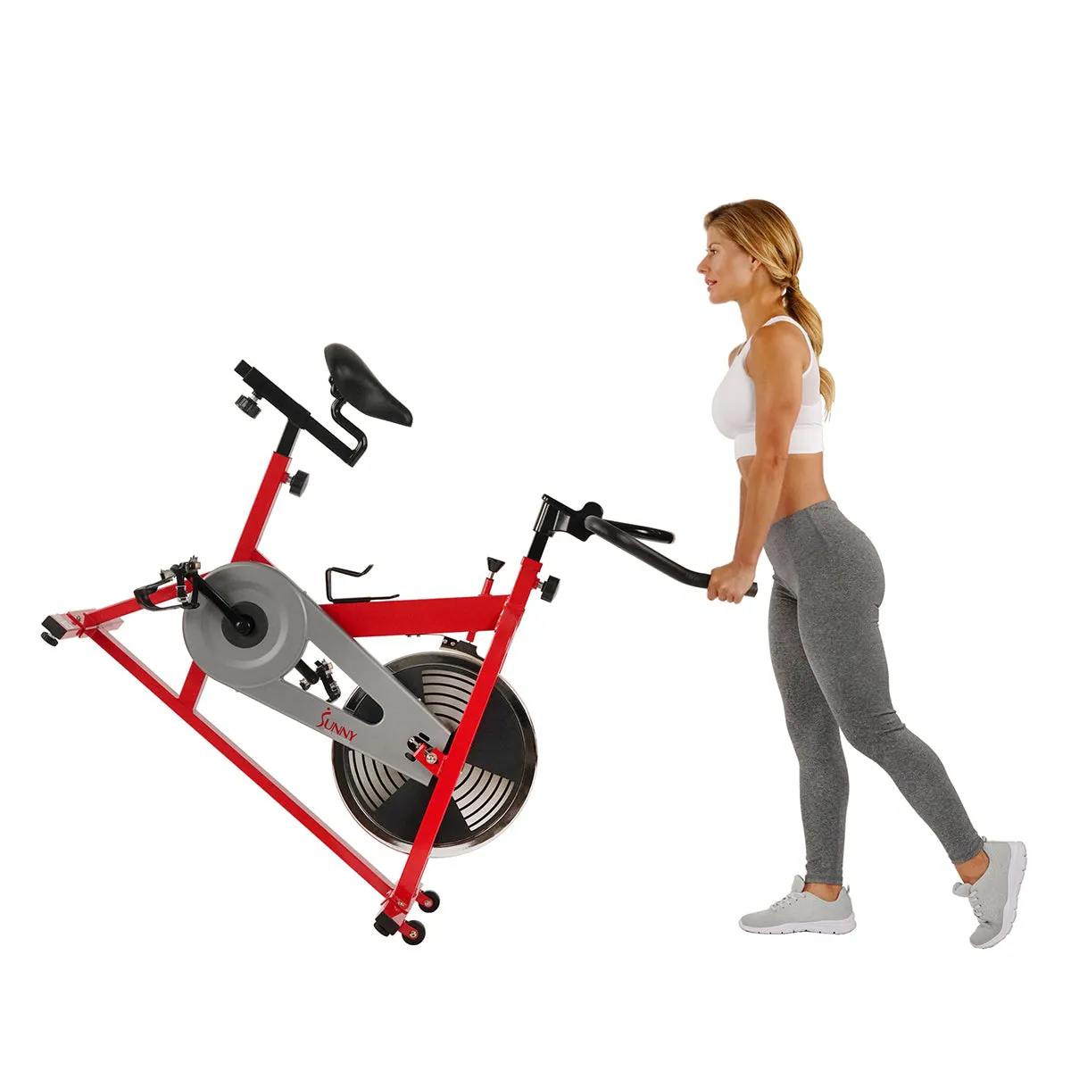 Red Chain Drive Indoor Cycling Exercise Bike Trainer